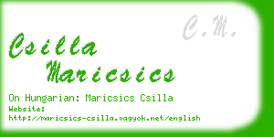 csilla maricsics business card